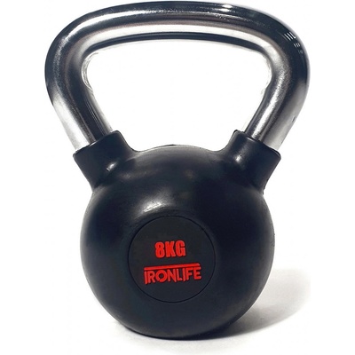 IRONLIFE pogumovaný Kettlebell 8 kg