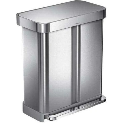 Simplehuman Nikaro Pedálový odpadkový kôš na triedený odpad 58 l, matný nerez