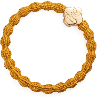 By Eloise London Metallic Gold Quatrefoil Gumička na vlasy pre ženy farba Turmeric Yellow