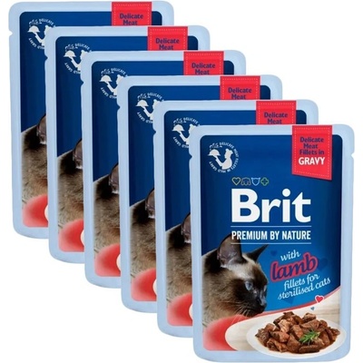 Brit Premium Sterilised Cat Delicate Fillets in Gravy with Lamb 6 x 85 g