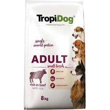 TropiDog Premium Adult Small hovězí s rýží 8 kg