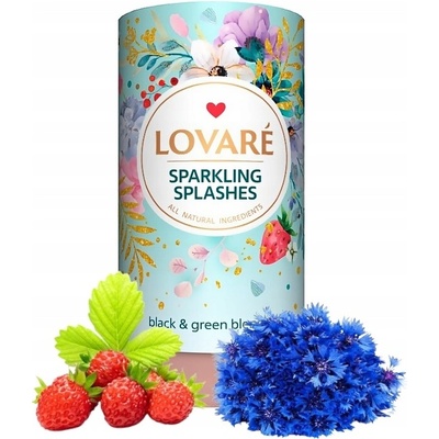 Lovaré CHAMPAGNE SPLASHES, černý a zelený sypaný čaj 80 g