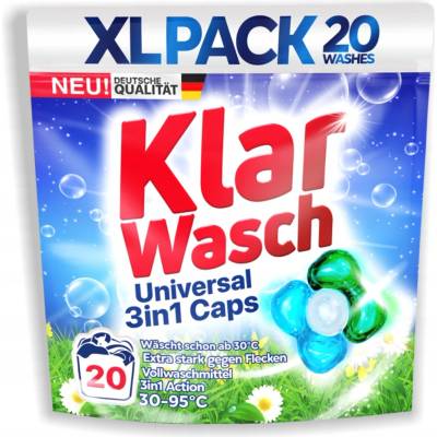 Klar Wash 3v1 Universal prací kapsle 20 PD