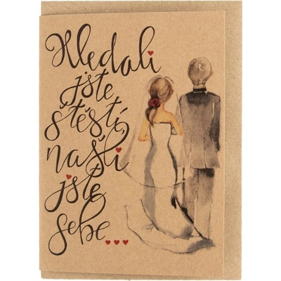 Přání + obálka HLEDALI 11x15 cm