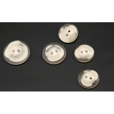 Dierkový gombík - smotanovo biely melír - priemer 1,5 cm
