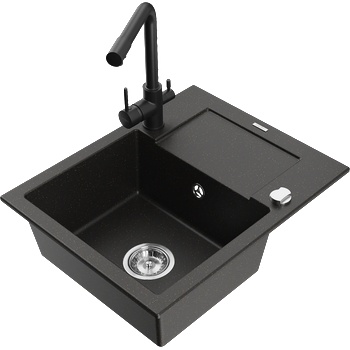 Mexen Enzo гранитна кухненска мивка с 1 корито, с отцедник и кухненски (6506-75-671600-70)