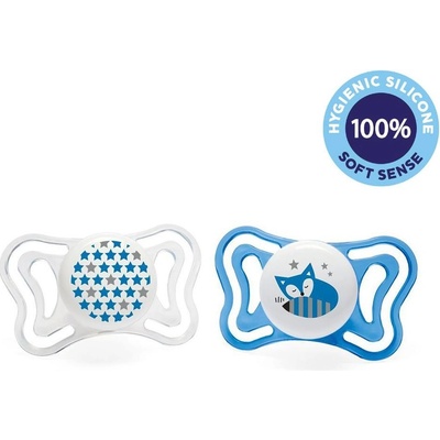 Chicco Physio Light silikon chlapec hviezdy/líška 2 ks V000915
