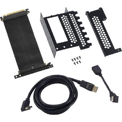 Универсален брекет и кабел за вертикален монтаж за видео карта CableMod PCIe x16, 1x DisplayPort, 1x HDMI кабел (CABLEMOD-ZURC-016)