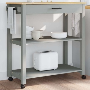 vidaXL Кухненска количка "MONZA" 84x40x88, 5 см сива борово дърво масив (376104)