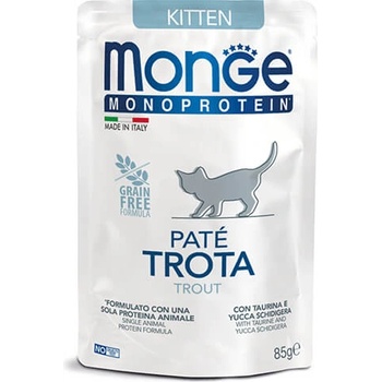 Monge Monoprotein Mono Pouch Pate Kitten Trout храна за малки котета - 0.085кг