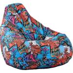 Pufrelax Пуф круша за деца 4-14 г. , 160л. , Nirvana Light, Street Art, Водоустойчив, Перящ се калъф, Пълнеж от Полистиролни перли, принт (PUF-G-NL-TEXP-STR)