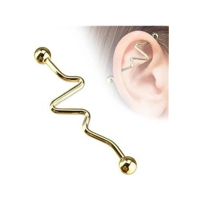 Šperky4U industrial piercing ID01029-GD