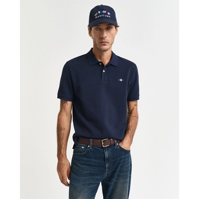 Gant Блуза с яка Gant Textured Polo Shirt - Evening Blue
