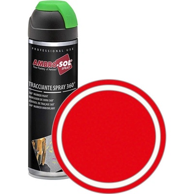 AMBRO-SOL 360° MARKER PAINT značkovací sprej 500 ml fluorescenční červená