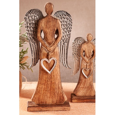 Paramit KRONOS Dřevěný anděl 42 cm mangovníkové dřevo – Sleviste.cz