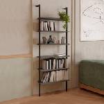 TopMebel Метална - меламинова стенна библиотека Madison TopMebel в черен - антрацит цвят 60x20x183cm