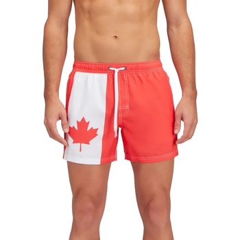 Sundek Бански гащета Sundek Elasticated waistband recycled polyester repreve canada flag swimming shorts - Red (Web Red)