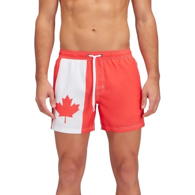 Sundek Бански гащета Sundek Elasticated waistband recycled polyester repreve canada flag swimming shorts - Red (Web Red)