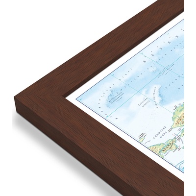 Excart Maps Svět - nástěnná zeměpisná mapa 196x138 cm (ČESKY) Varianta: mapa v dřevěném rámu, Provedení: Pegi višeň