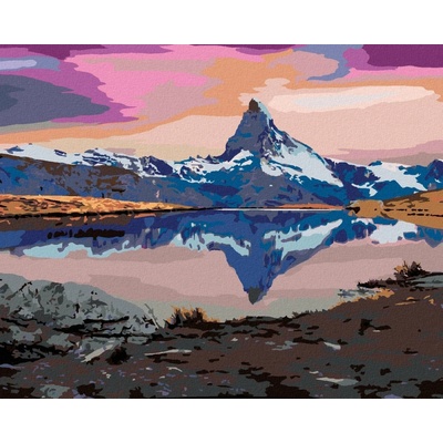 Zuty Malování Podle Čísel Pohled Na Jezero Stellisee Ve Švýcarsku 80 x 100 cm Plátno Rám