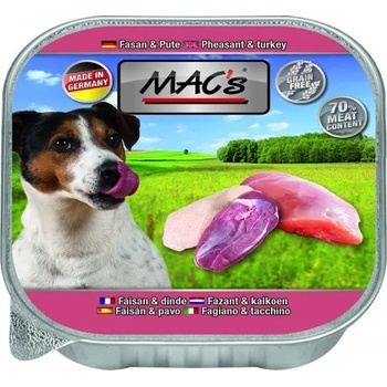 MAC's Mac’s Dog Adult, пастет за пораснали кучета, БЕЗ ЗЪРНО, с фазан и пуйка (мин. 70% месо), 150 гр - Германия - 404VE