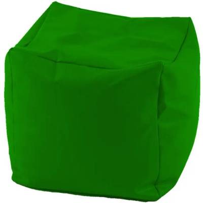 Pufrelax Пуф, 80л. , Табуретка Куб - Teteron Green, Подходящ за използване на открито, Перящ се калъф, Пълнеж от Полистиролни перли