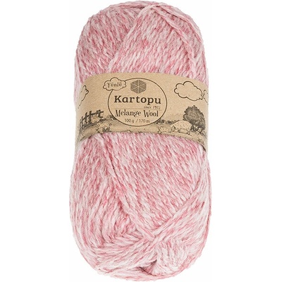 BELLATEX Priadza Melange Wool 100 g - 9004 melír ružový