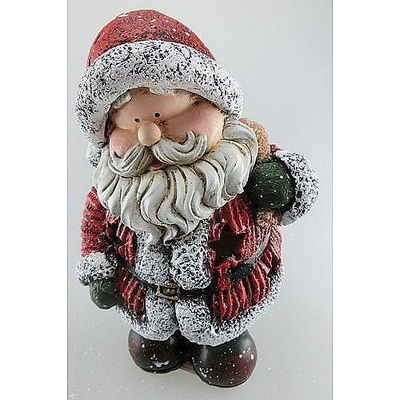 Xecco Postavička 16506 Santa držící batoh LED polyresin 22cm