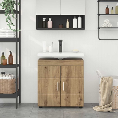 vidaXL Комплект шкафове за баня TULUM Дъб 60 x 34 x 63 см (880330)