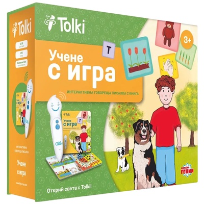 Tolki Интерактивен комплект Tolki - Говореща писалка с книга „Учене с игра (63990)
