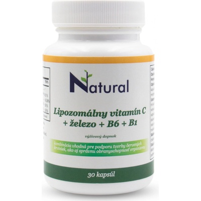 Lipozomálny vitamín C + železo + B6 + B1 30 kapsúl