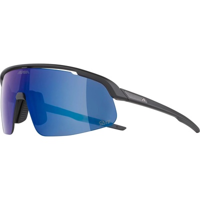 Слънчеви очила Alpina Turbo Pro S Q-Lite Mirror S3 Cycling glasses - Black Matt / Q-LITE Grey / Blue Mirror - размер One Size (205-5221-0111)