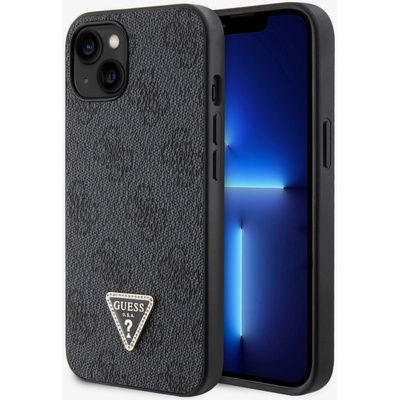 GUESS PU 4G метален заден капак с метално лого със страз за iPhone 15 Black Guess | Lilav | ЖЕНИ | UNI