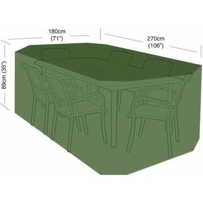 M.A.T. Group Krycia plachta pre sadu 6 stoličiek + obdĺžnikový stôl 270 × 180 × 89 cm, PE 90 g/m2 791841