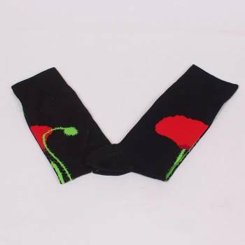 Image 1 of Мъжки памучни чорапи в черен цвят с полски мак