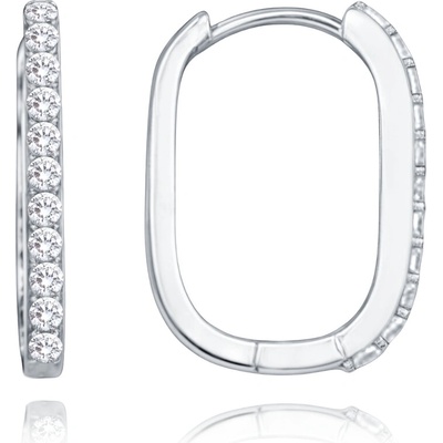 MINET 0432 Elegantní zlaté náušnice z bílého zlata s bílými zirkony Au 585/1000 2,00g