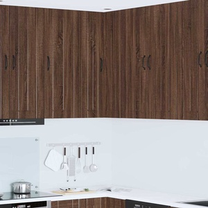 vidaXL Стенно ъглово шкафче LUCCA Кафяв дъб 57 x 57 x 100 см (885172)