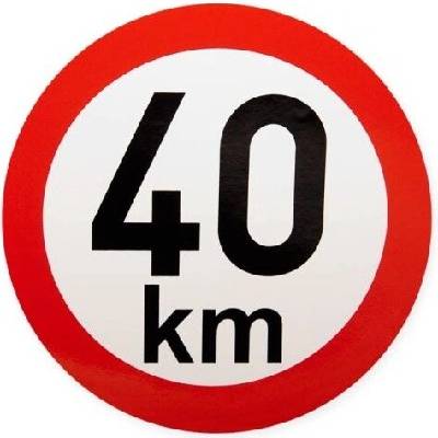 Samolepka rychlost 40 km, průměr 200 mm