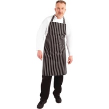 Whites Chefs Clothing kuchařská náprsní zástěra řeznický proužek černá