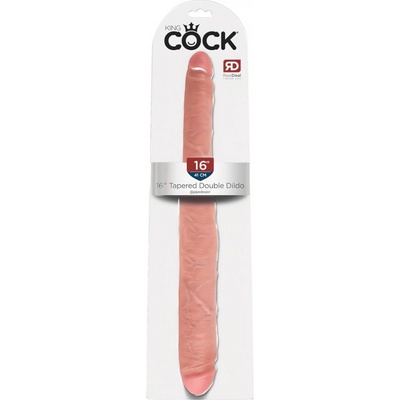 King Cock 16 Tapered realistické dvojité dildo 41cm prírodná farba
