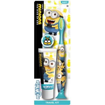 Minions zubní pasta 25 ml + zubní kartáček 1 ks + kryt na zubní kartáček 1 ks darčeková sada