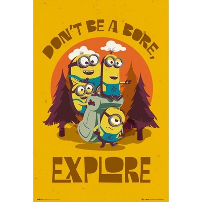 Plakát, Obraz - Minions - Don‘t Be Bore, Explore, 61 × 91.5 cm