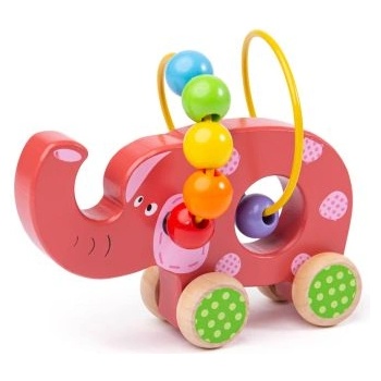 Bigjigs Toys - Играчка за бутане слонче (BB071)