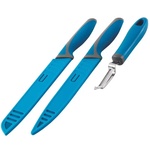 Outwell Knife Set w/Peeler grey/blue