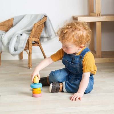 Bigjigs Toys Silikonová stohovacia věža Mačka