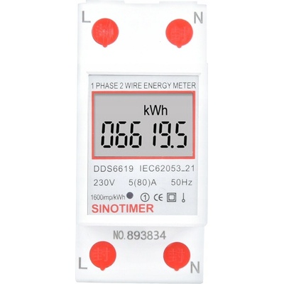 JEDNOFÁZOVÝ ELEKTROMĚR PROUDU 5(80)A 2P 230V NA DIN LIŠTU