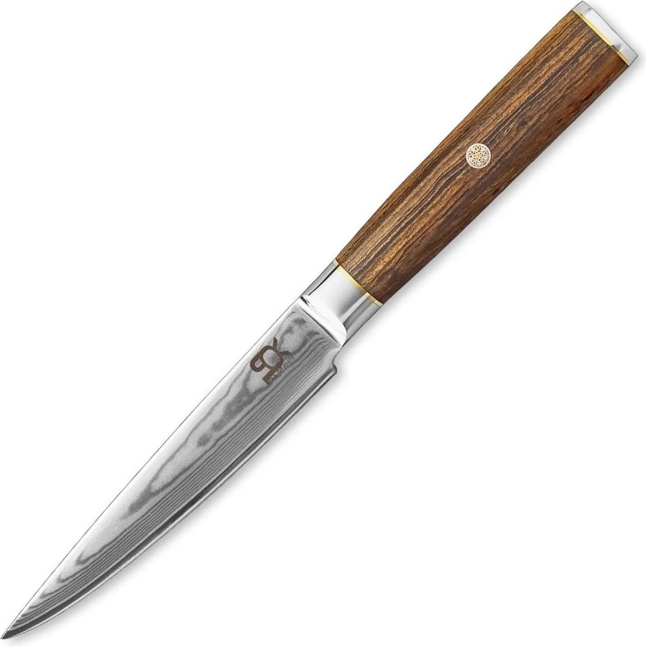 Dellinger Универсален нож COCOBOLO JUICE WHITE DAMASCUS 13 см, кафяв, Dellinger (DNGRDUKBJUT5)