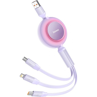 Baseus CAMJ010105 Bright Mirror 2 3v1 USB Typ A - micro USB + Lightning + USB Typ C 66W, 1,1m