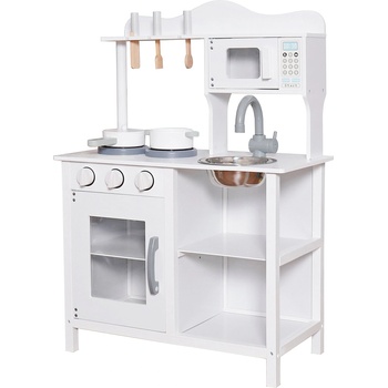 Ginger Home Детска дървена кухня Ginger Home - С аксесоари, Бяла (W10C404H)