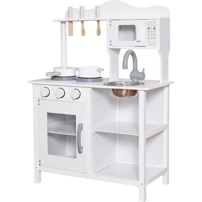 Ginger Home Детска дървена кухня Ginger Home - С аксесоари, Бяла (W10C404H)